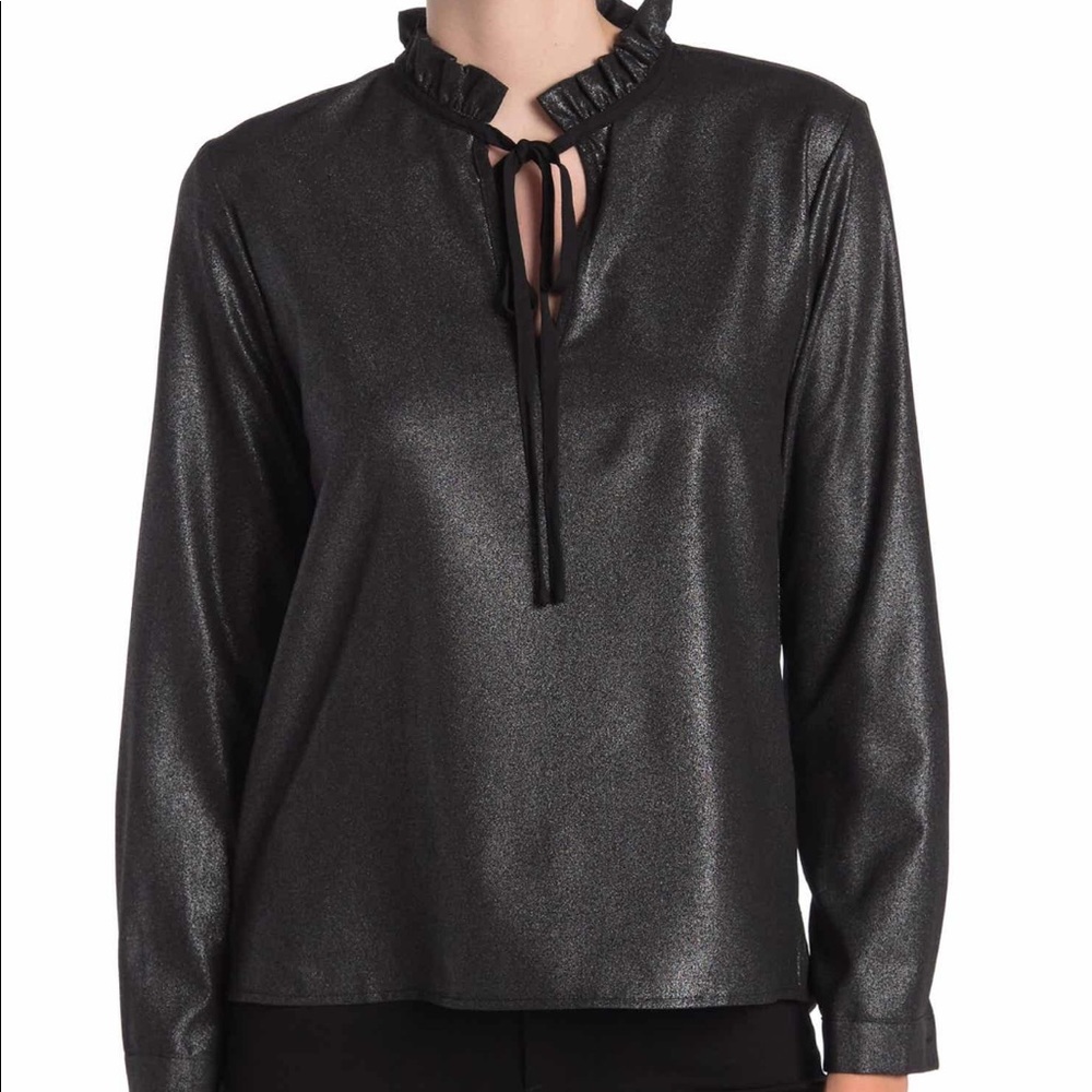 NWOT Sweet Rain Black Shimmer Long Sleeve Blouse